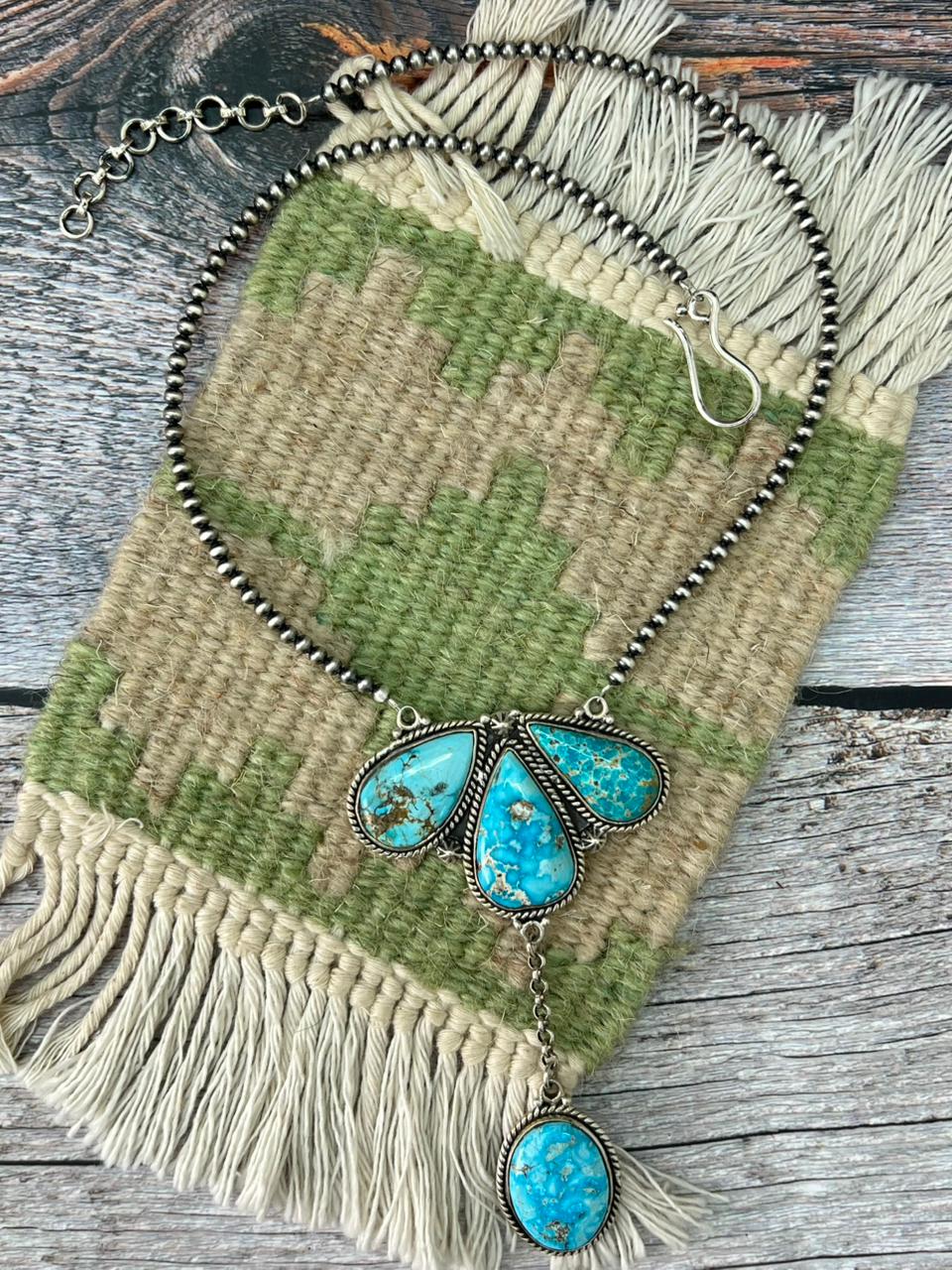 Handmade Sterling Silver Beaded Sierra Bella Necklace "Signed Nizhoni"