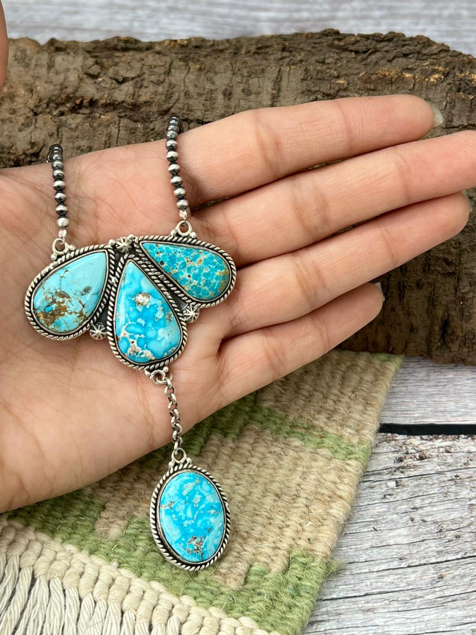 Handmade Sterling Silver Beaded Sierra Bella Necklace "Signed Nizhoni"