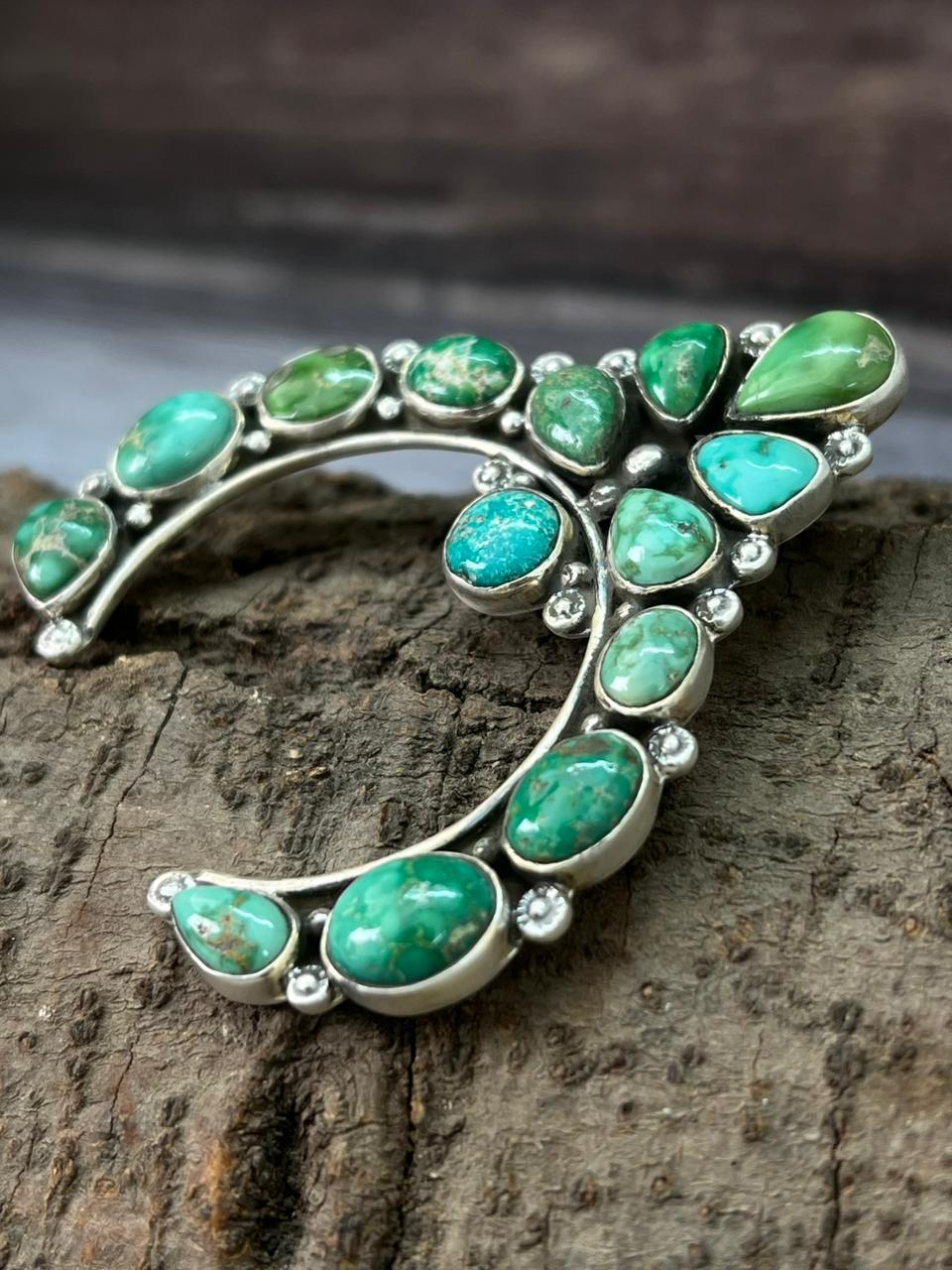 Handmade Sterling Silver Multi Stone Pendant "Signed Nizhoni"