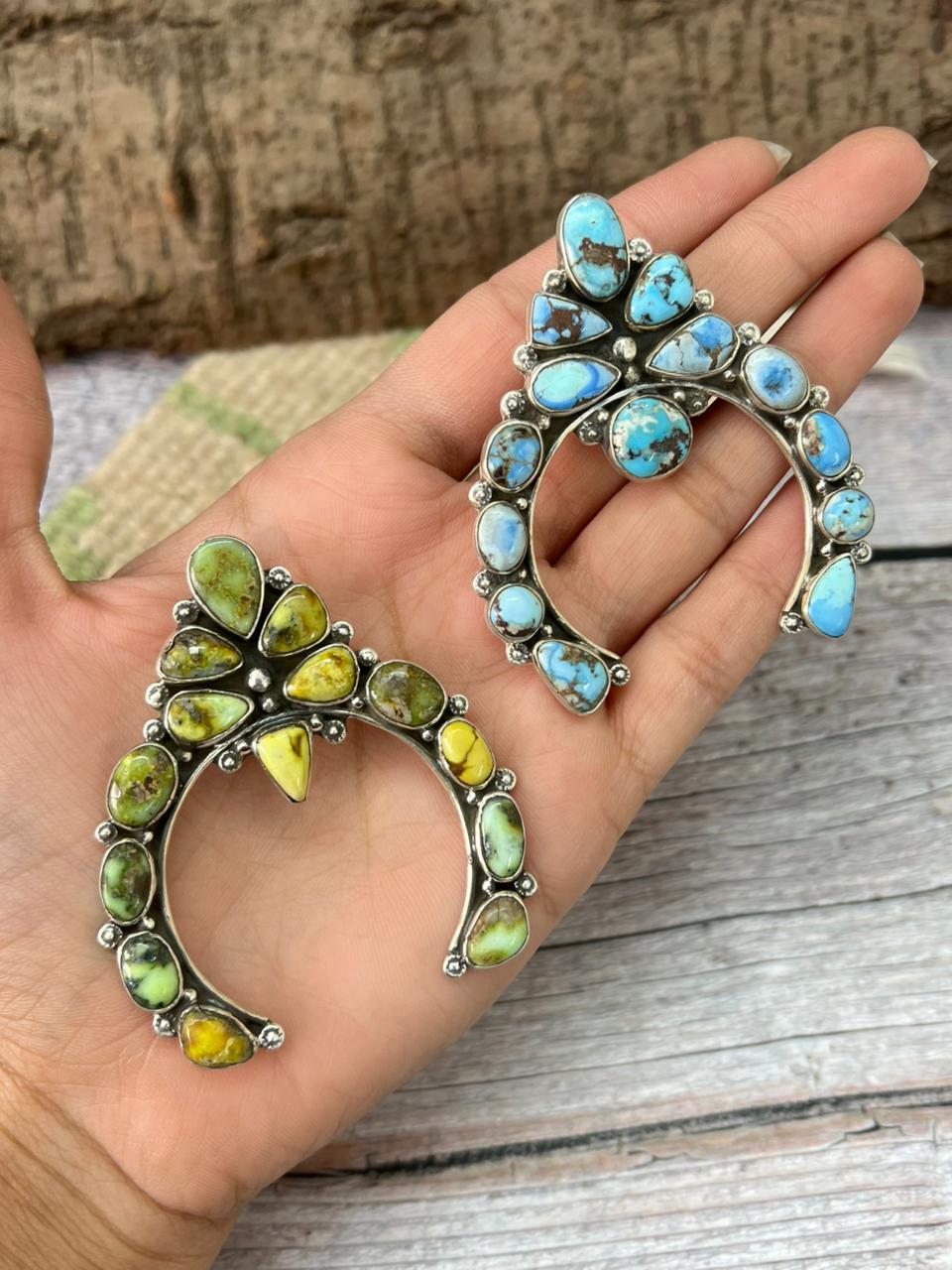 Handmade Sterling Silver Multi Stone Pendant "Signed Nizhoni"