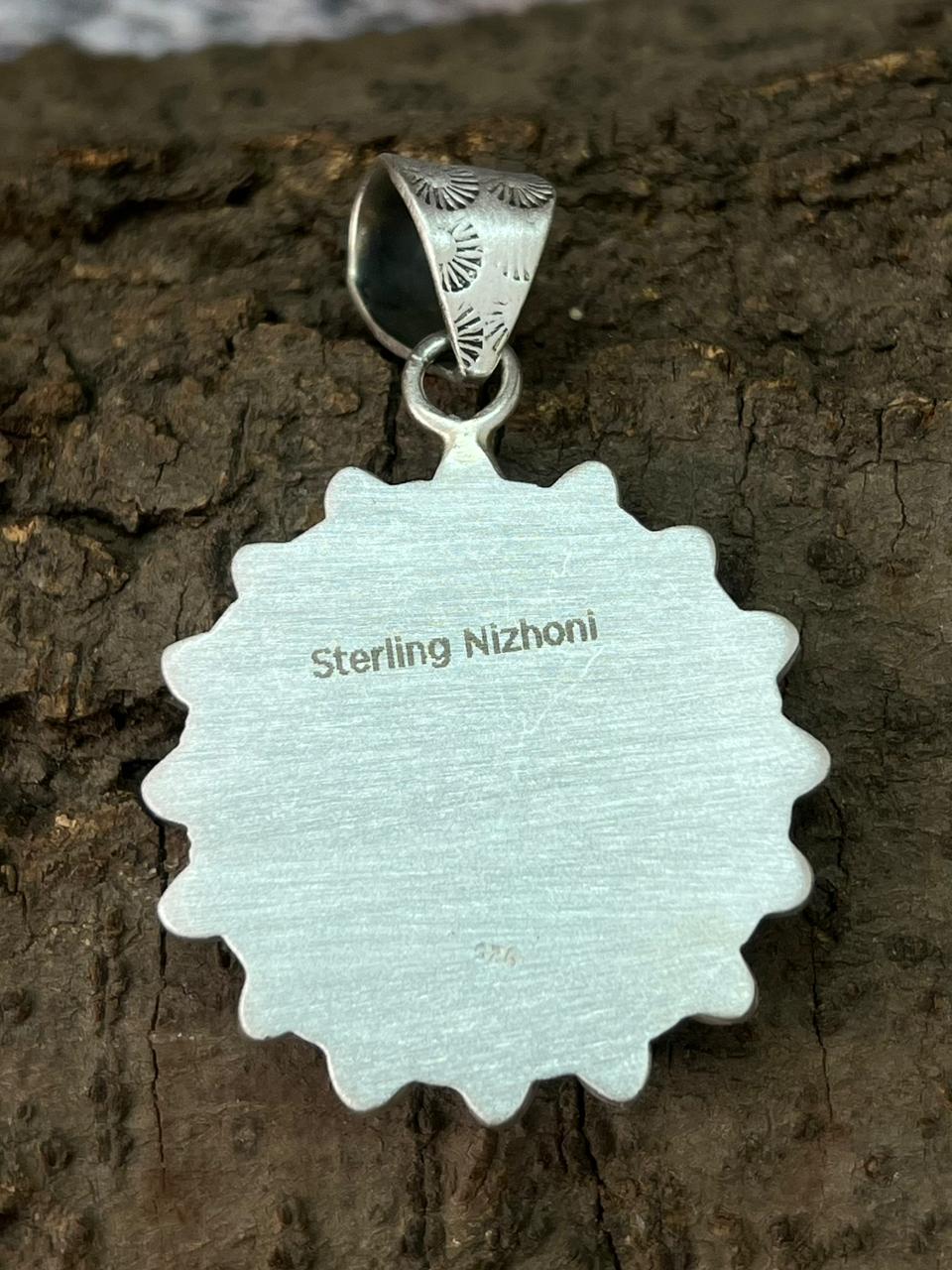 Handmade Sterling Silver Wildhorse Magnesite Pendant "Signed Nizhoni"