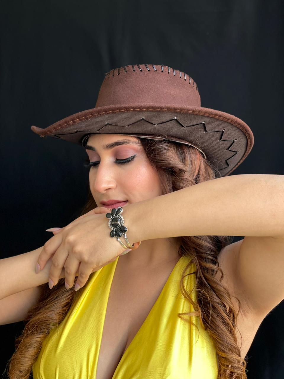 Handmade Sterling Silver Blackjack Turquoise Cuff Bracelet "Signed Nizhoni"