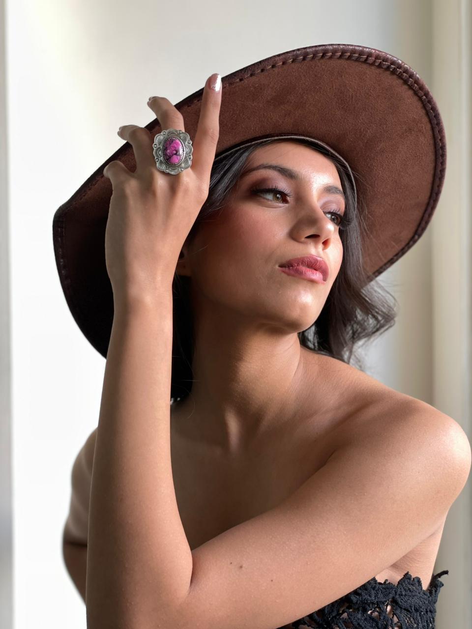 Handmade Sterling Silver Cherry Blossom Adjustable Ring "Signed Nizhoni"