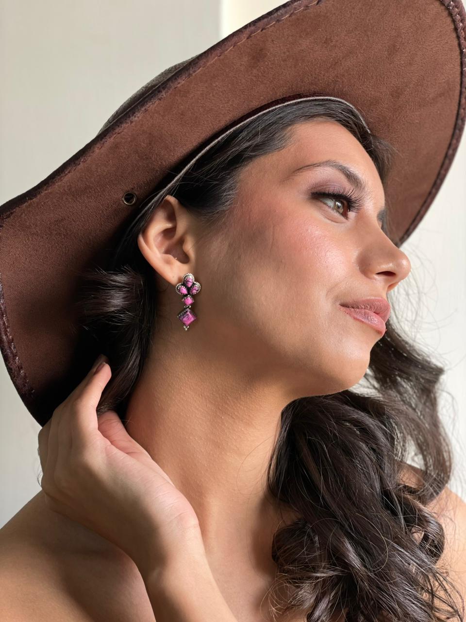 Handmade Sterling Silver Cherry Blossom Post Earrings "Signed Nizhoni"