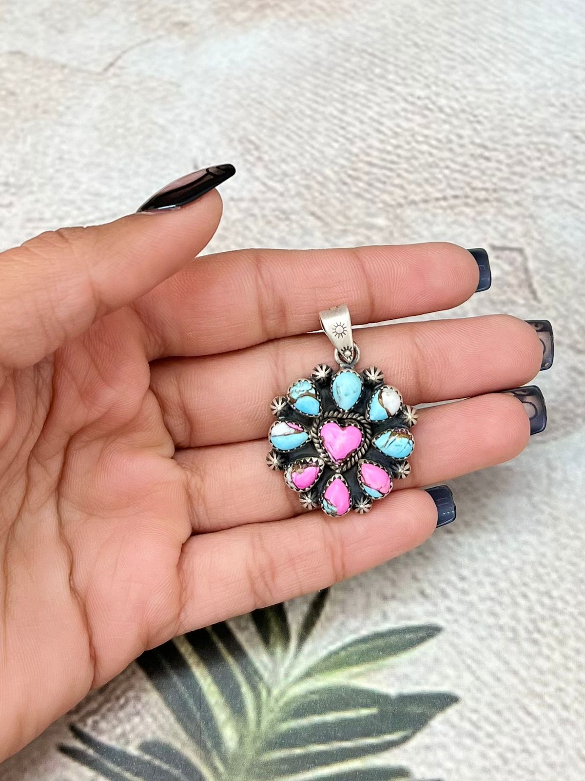 Handmade Sterling Silver Cotton Candy Pendant "Signed Nizhoni"