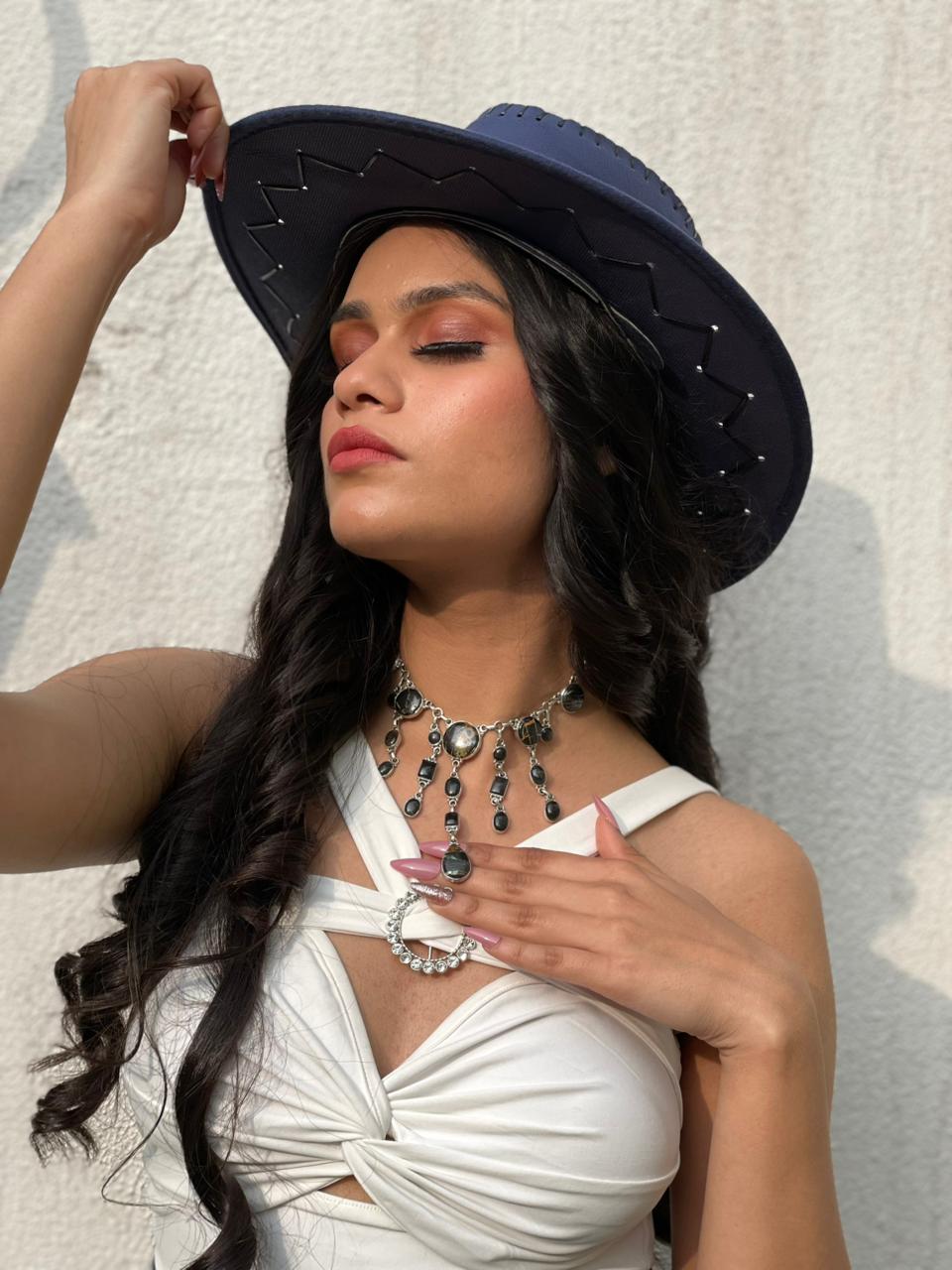 Handmade Sterling Silver Blackjack Turquoise Choker Necklace "Signed Nizhoni"