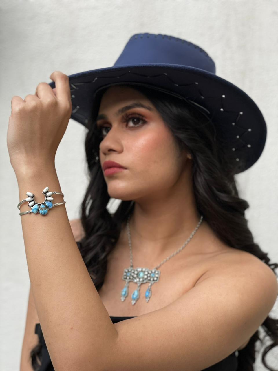 Handmade Sterling Silver Golden Hills with White Collection Bracelet "Signed Nizhoni"