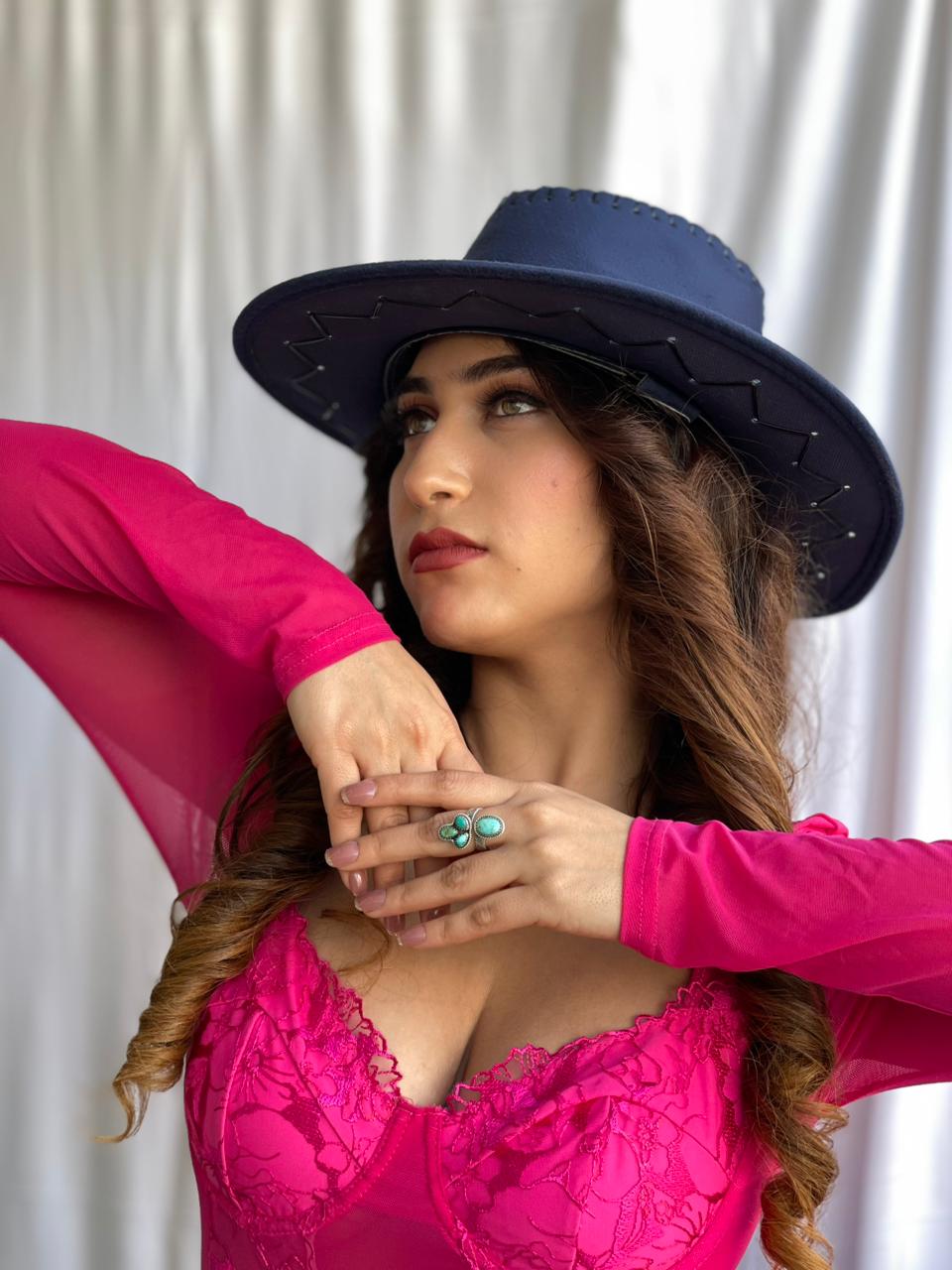 Handmade Sterling Silver Emerald Valley with Santa Maria Turquoise Adjustable Ring "Signed Nizhoni"