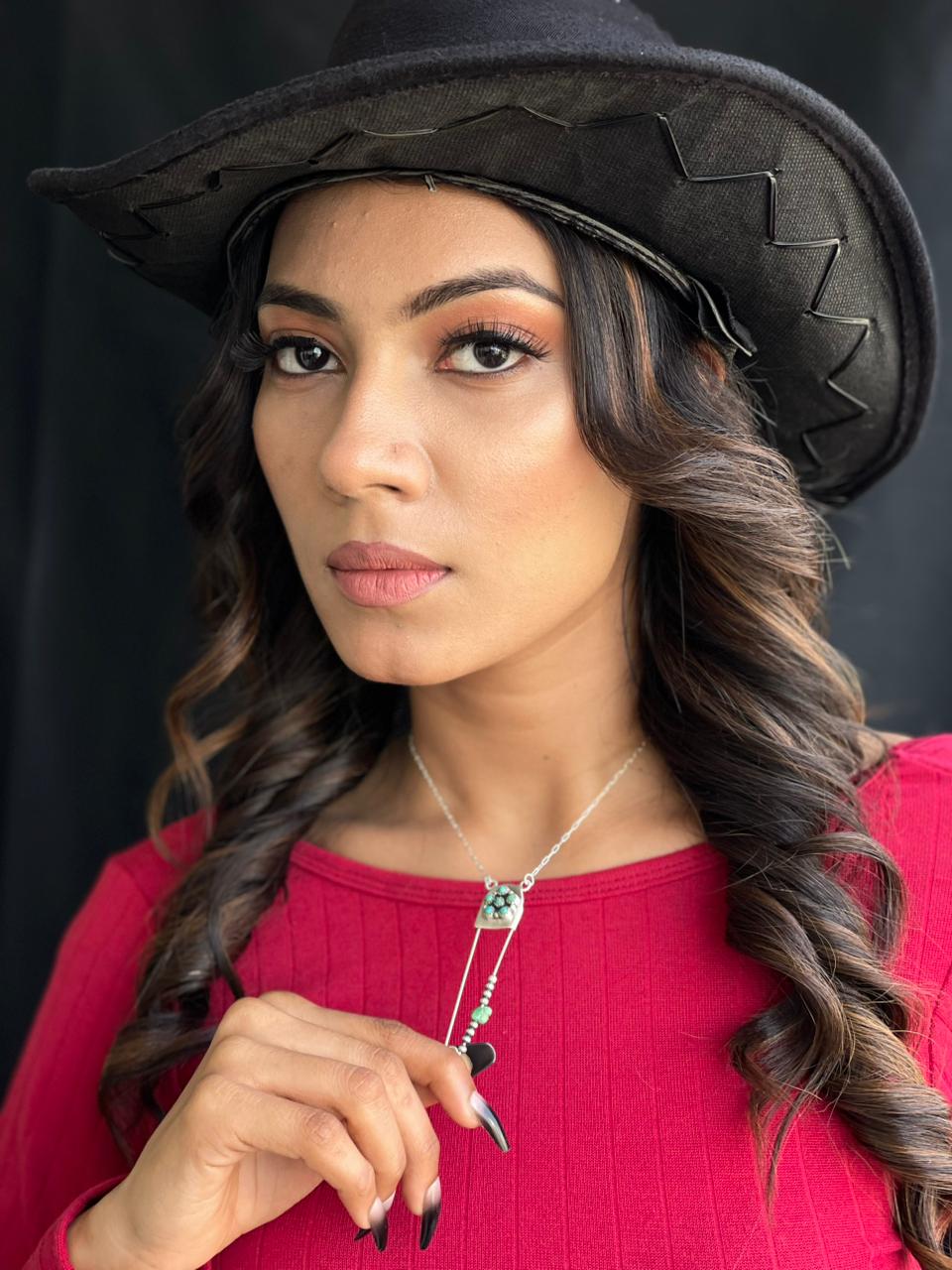 Handmade Sterling Silver Kingman Turquoise Necklace "Signed Nizhoni"