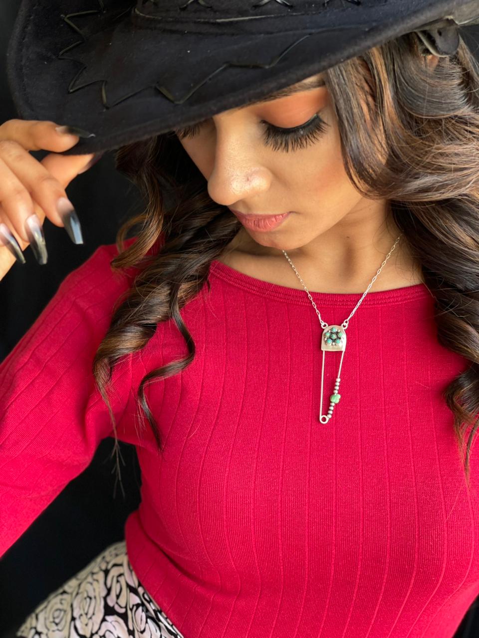 Handmade Sterling Silver Kingman Turquoise Necklace "Signed Nizhoni"