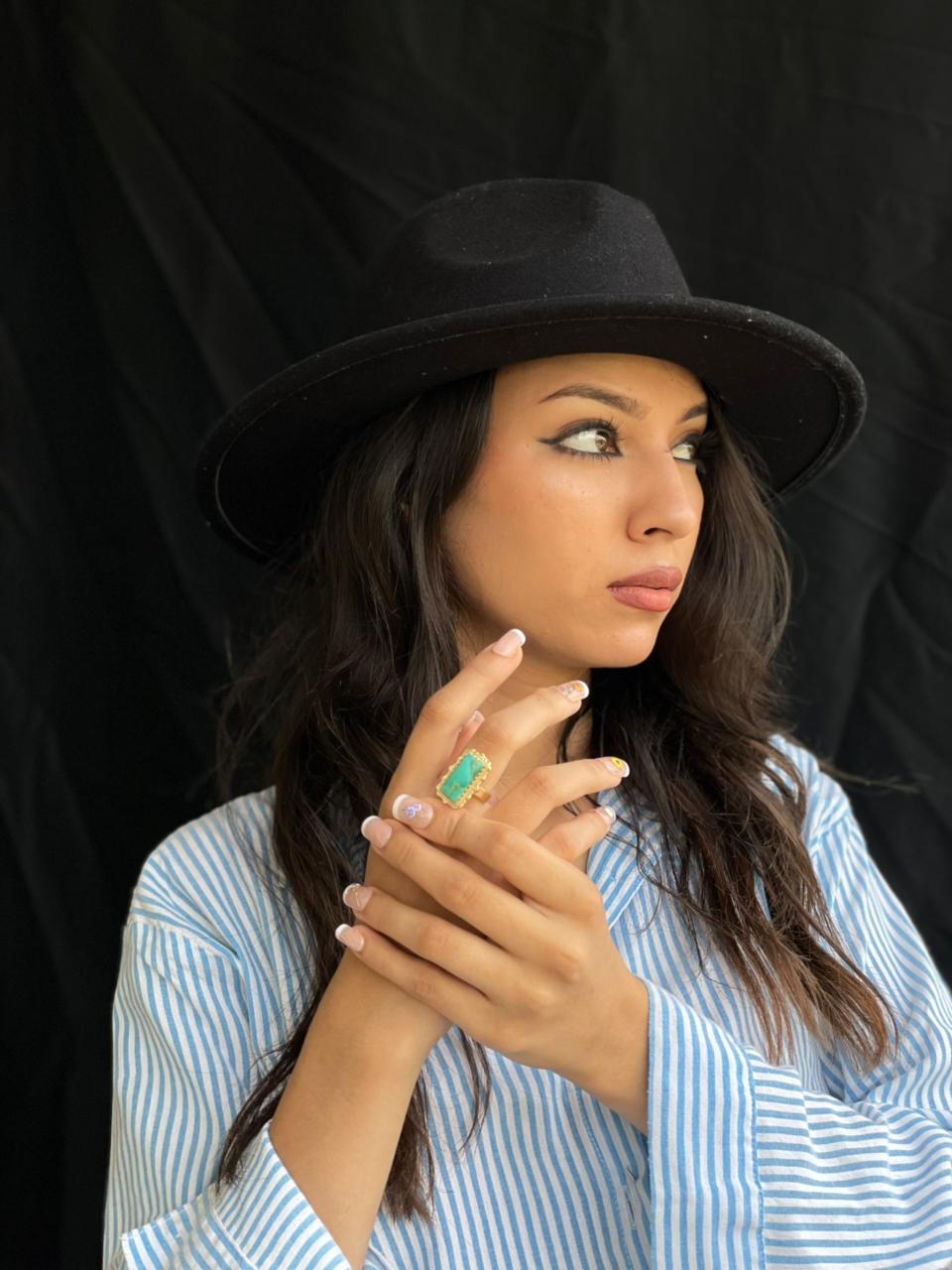 The Golden Collection: Handmade Kingman Turquoise Gold Adjustable Ring