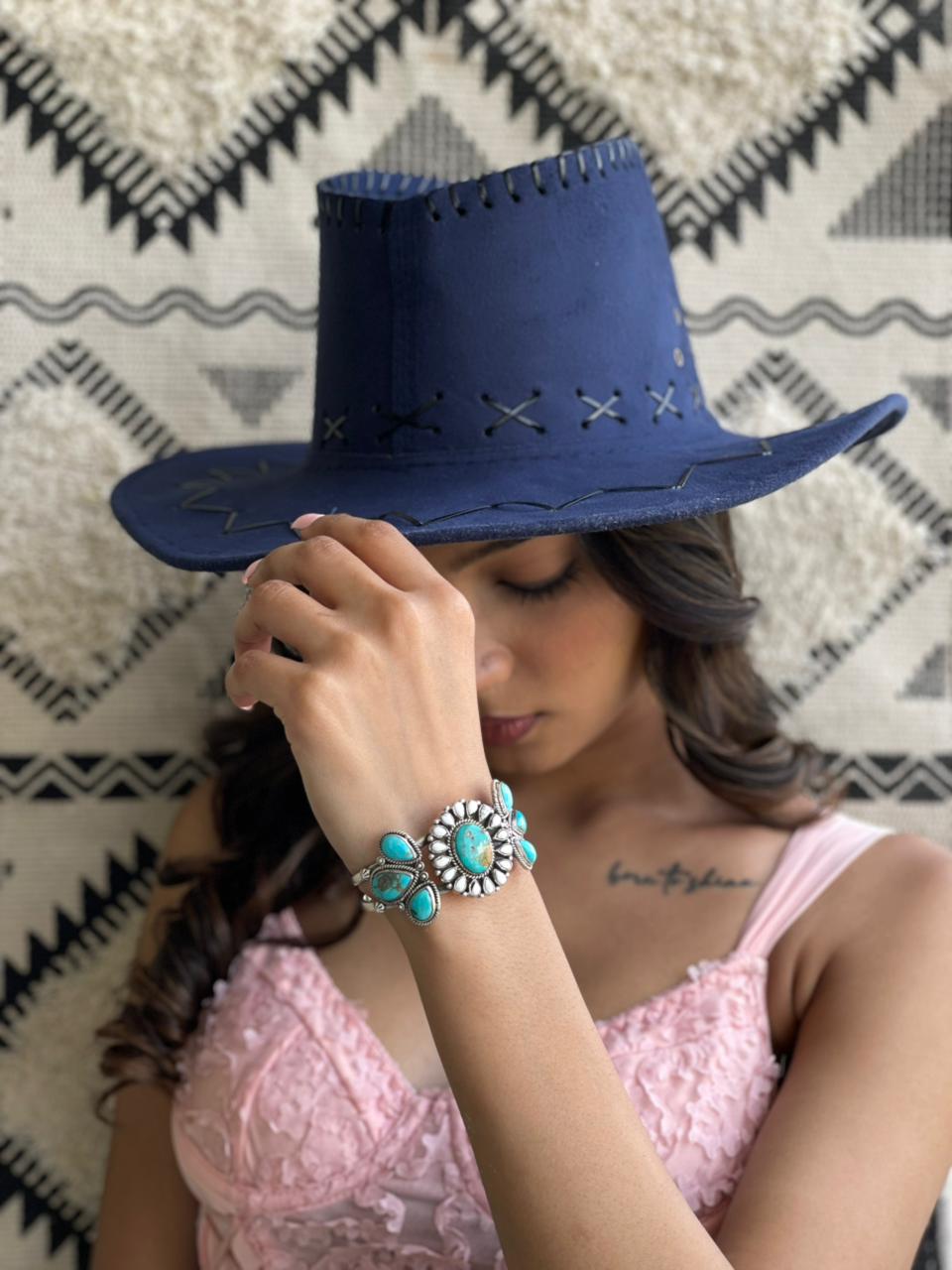 Handmade Sterling Silver Santa Maria With White Buffalo Cuff Bracelet "Signed Nizhoni"