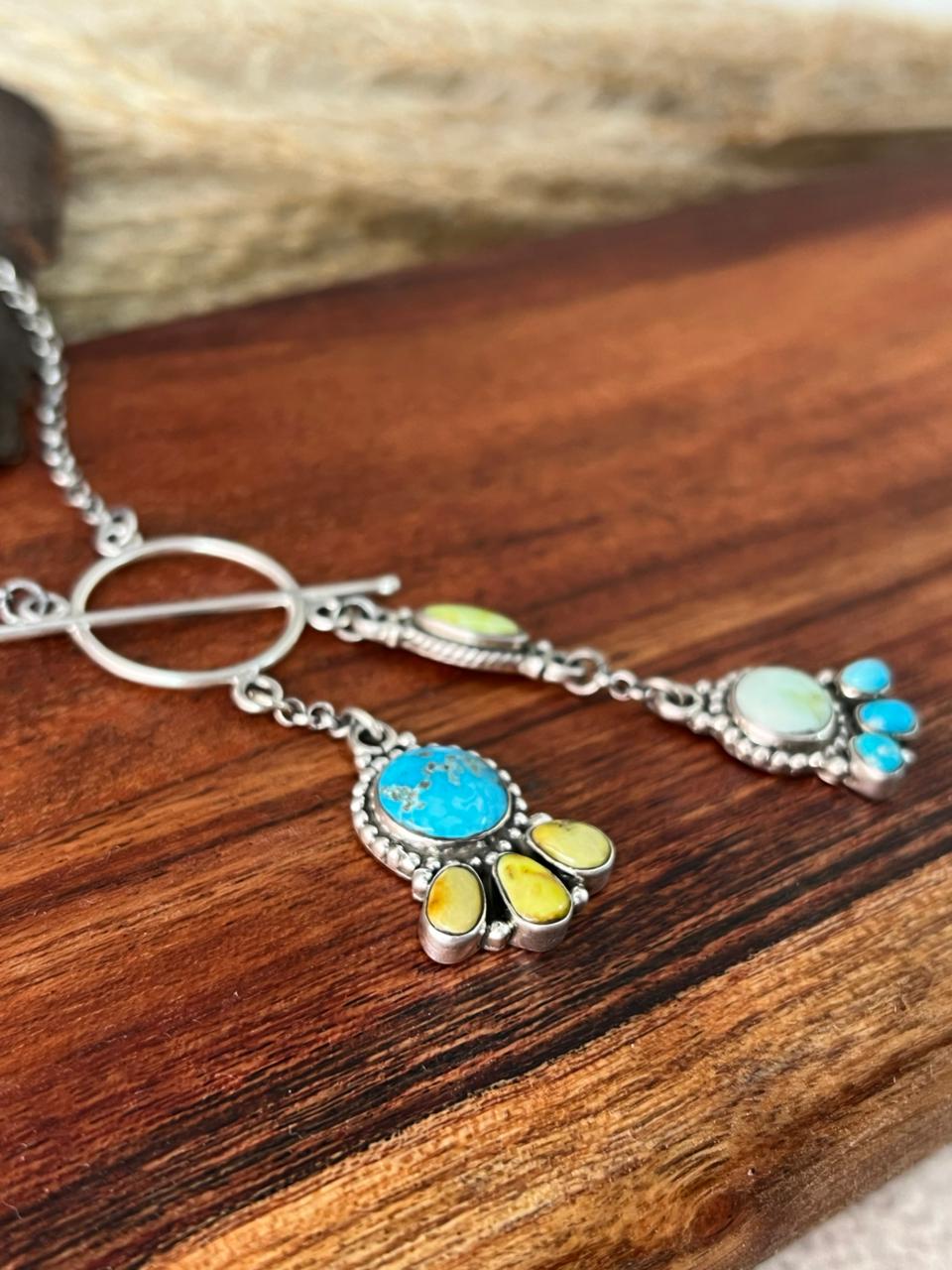 Handmade Sterling Silver Sierra Bella with Palomino Turquoise Collection: Necklace "Signed Nizhoni"