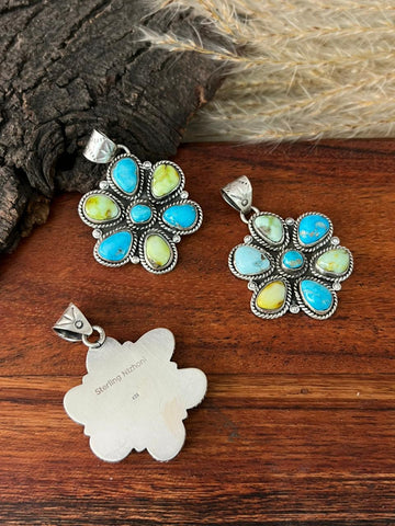 Handmade Sterling Silver Sierra Bella with Palomino Turquoise Collection: Pendant "Signed Nizhoni"