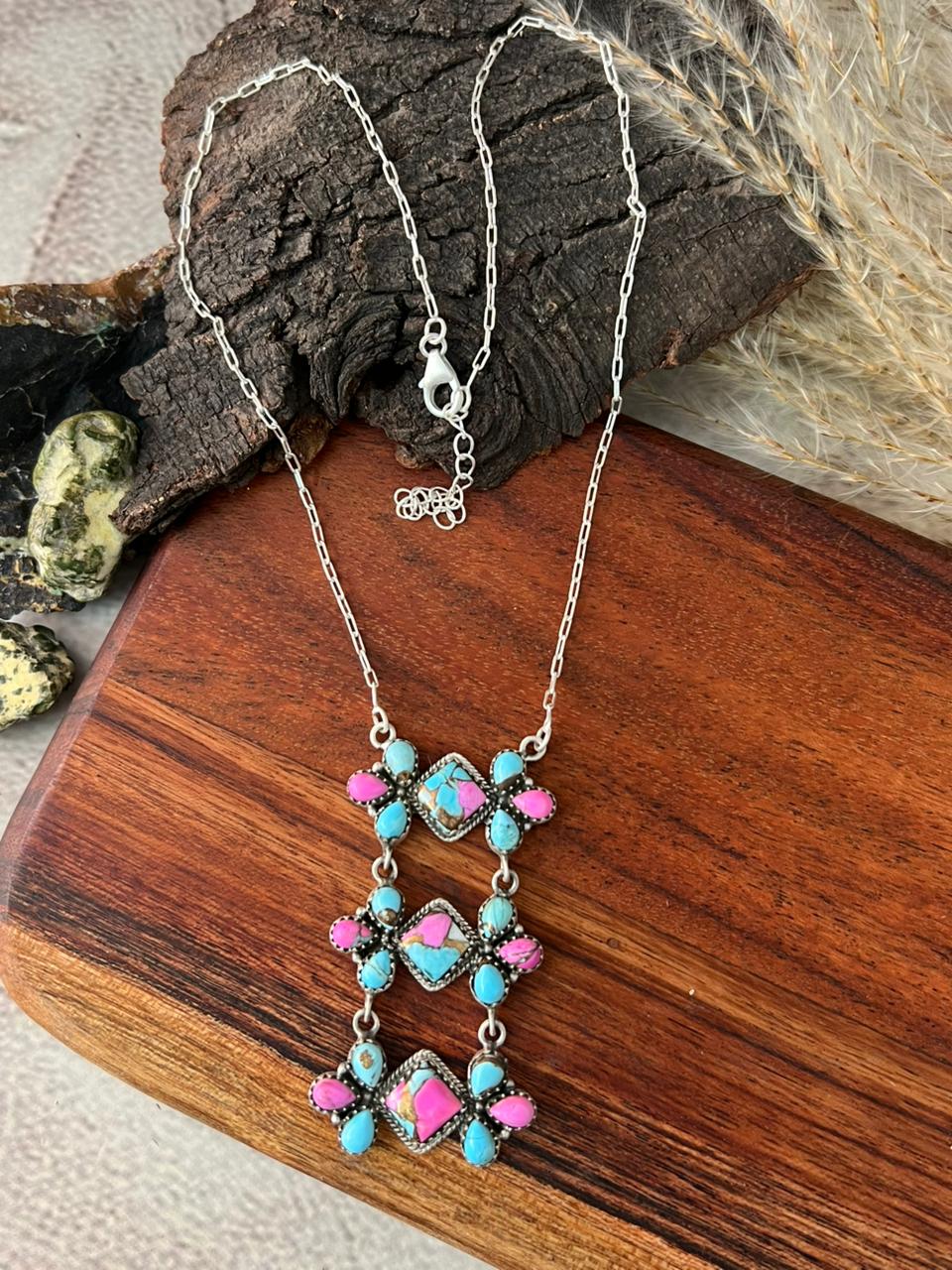 Handmade Sterling Silver Cotton Candy Necklace "Signed Nizhoni"