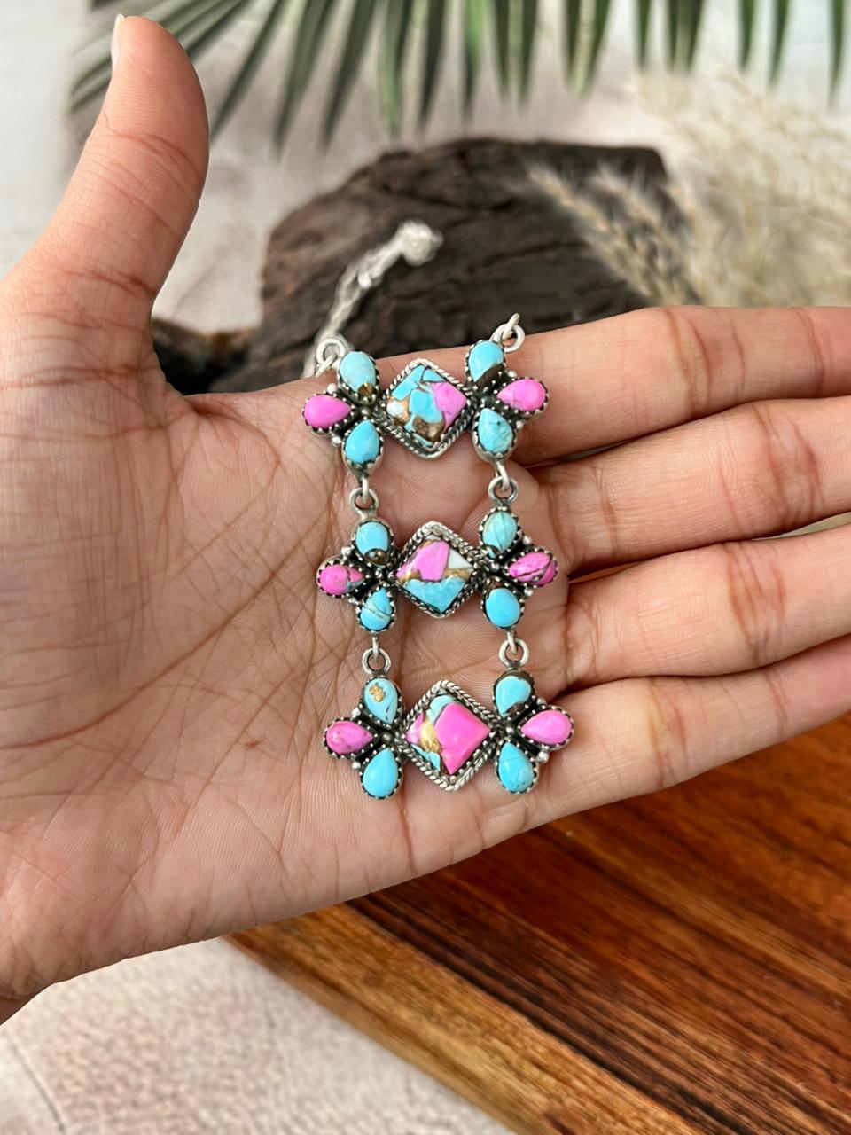 Handmade Sterling Silver Cotton Candy Necklace "Signed Nizhoni"