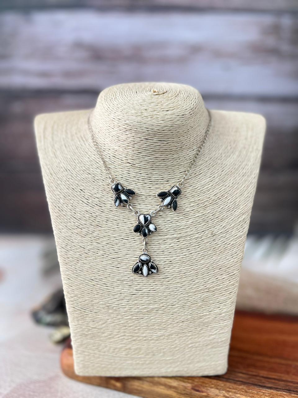 Handmade Sterling Silver White Buffalo Necklace "Signed Nizhoni"