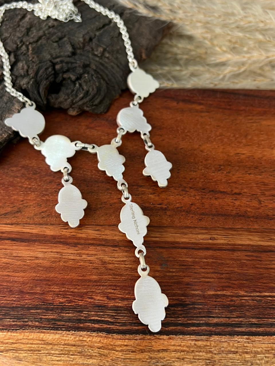 Handmade Sterling Silver Kingman Turquoise Necklace "Signed Nizhoni"