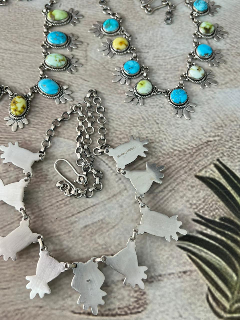 Handmade Sterling Silver Sierra Bella with Palomino Turquoise Collection: Necklace "Signed Nizhoni"