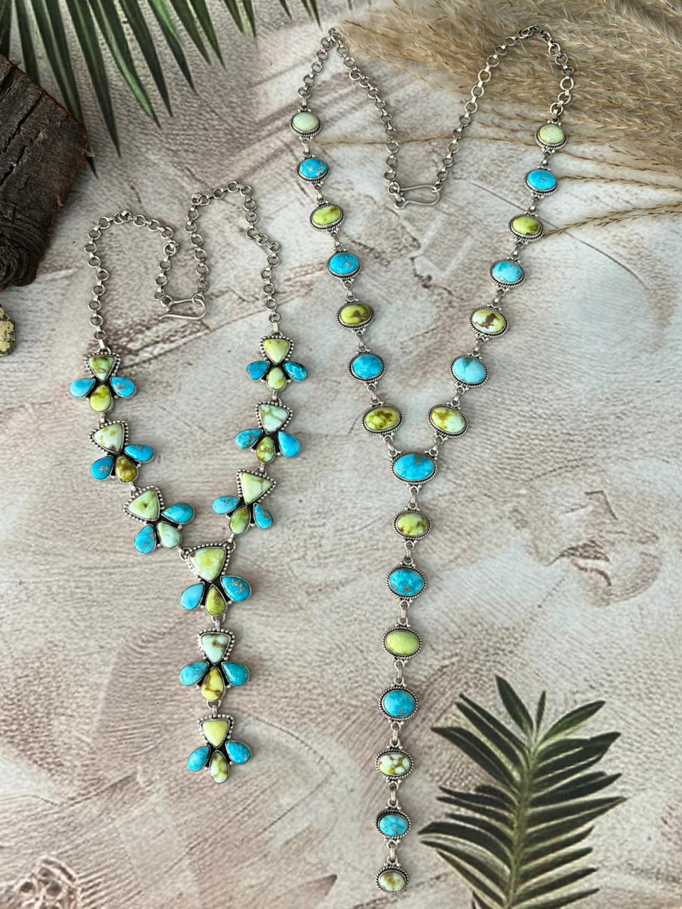 Handmade Sterling Silver Sierra Bella with Palomino Turquoise Collection: Necklace "Signed Nizhoni"