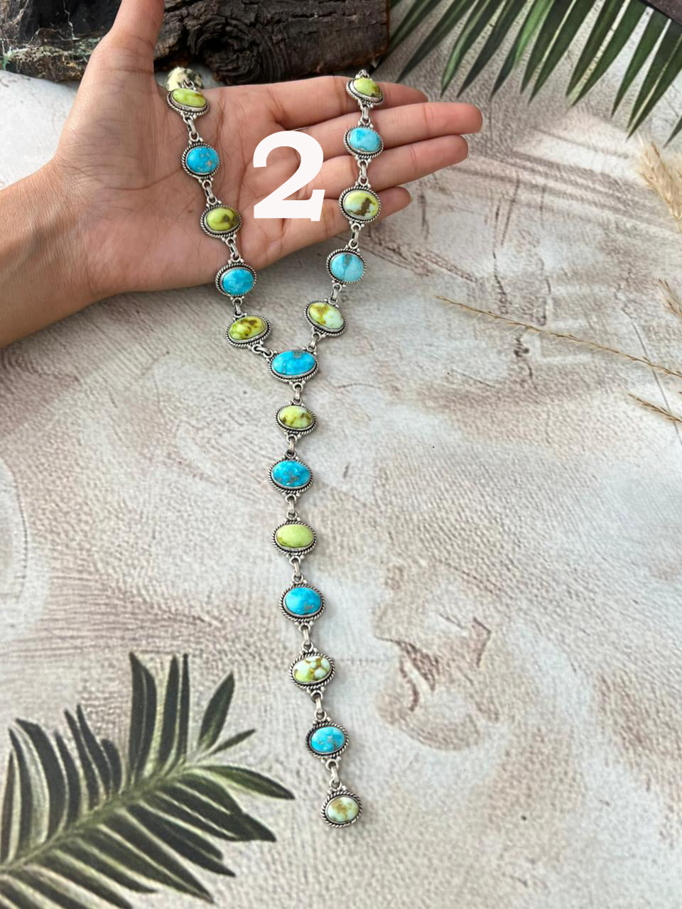 Handmade Sterling Silver Sierra Bella with Palomino Turquoise Collection: Necklace "Signed Nizhoni"