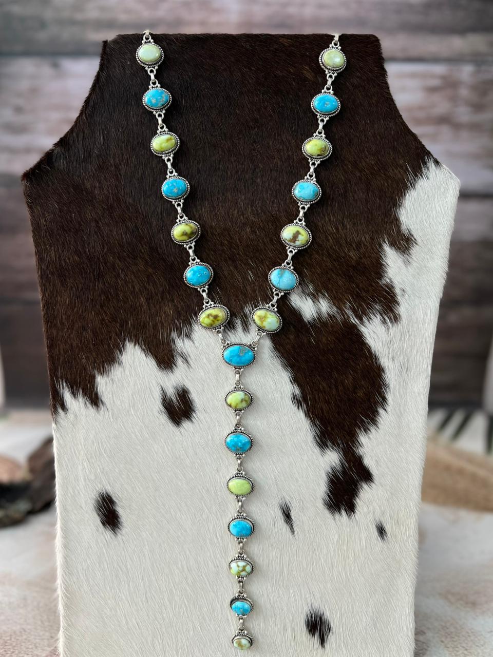 Handmade Sterling Silver Sierra Bella with Palomino Turquoise Collection: Necklace "Signed Nizhoni"