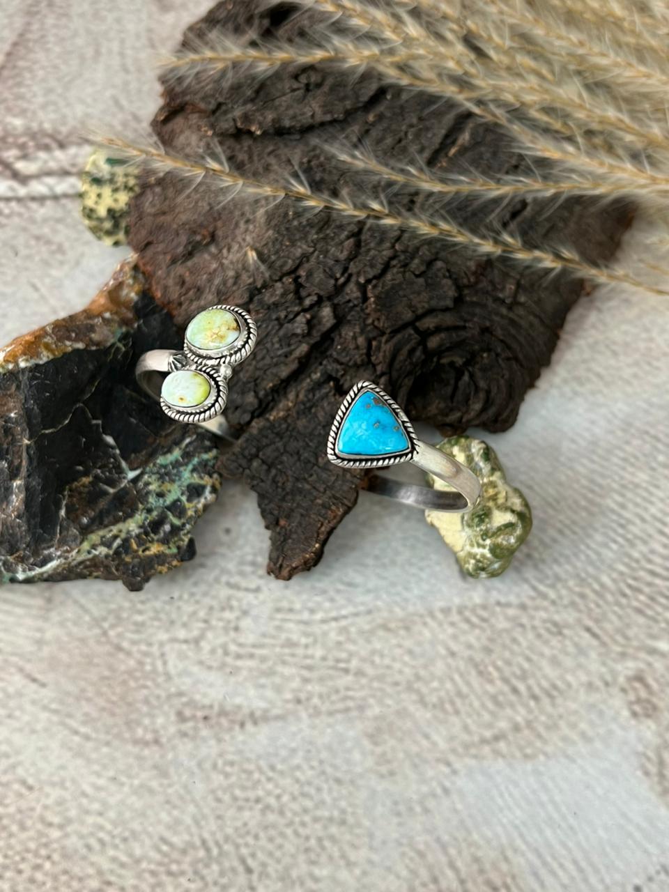 Handmade Sterling Silver Sierra Bella with Palomino Turquoise Collection: Cuff Bracelet "Signed Nizhoni"
