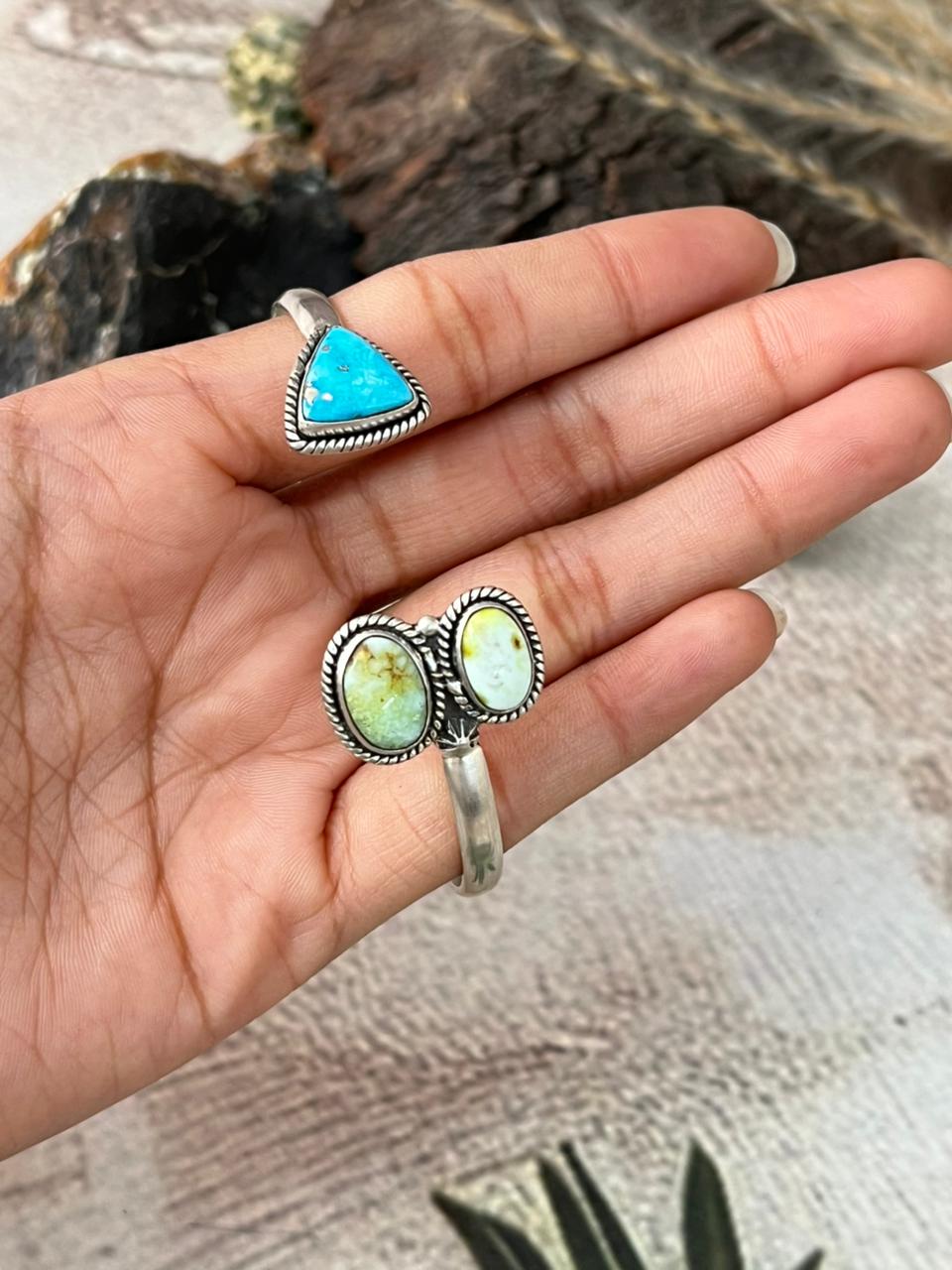 Handmade Sterling Silver Sierra Bella with Palomino Turquoise Collection: Cuff Bracelet "Signed Nizhoni"