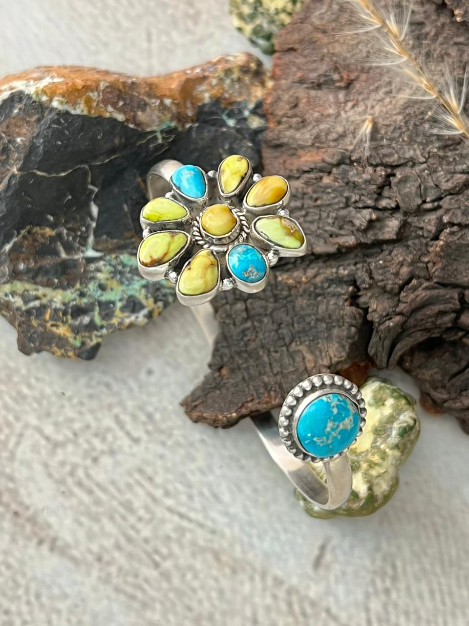 Handmade Sterling Silver Sierra Bella with Palomino Turquoise Collection: Cuff Bracelet "Signed Nizhoni"