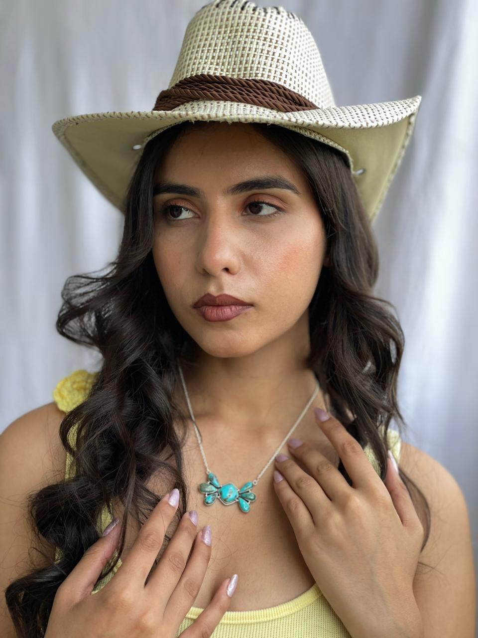 Handmade Sterling Silver Manassa Turquoise Collection: Necklace "Signed Nizhoni"