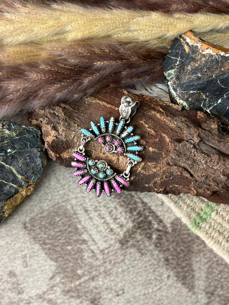 Handmade Sterling Silver Cotton Candy Pendant "Signed Nizhoni"