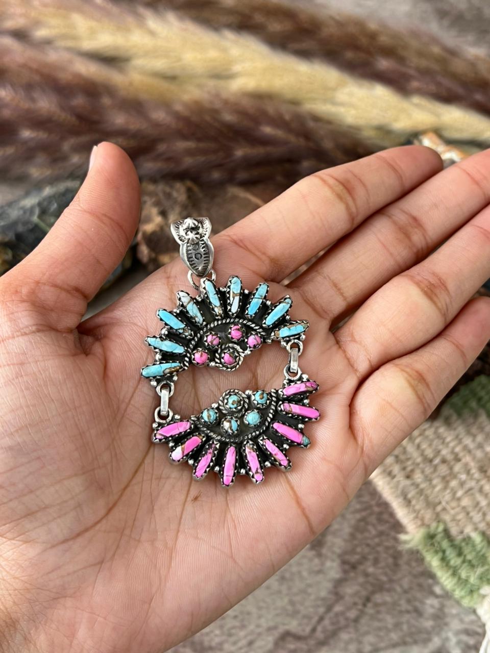 Handmade Sterling Silver Cotton Candy Pendant "Signed Nizhoni"