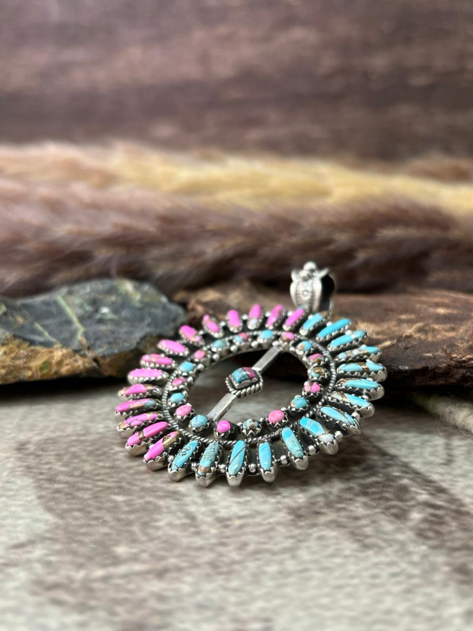 Handmade Sterling Silver Cotton Candy Pendant "Signed Nizhoni"