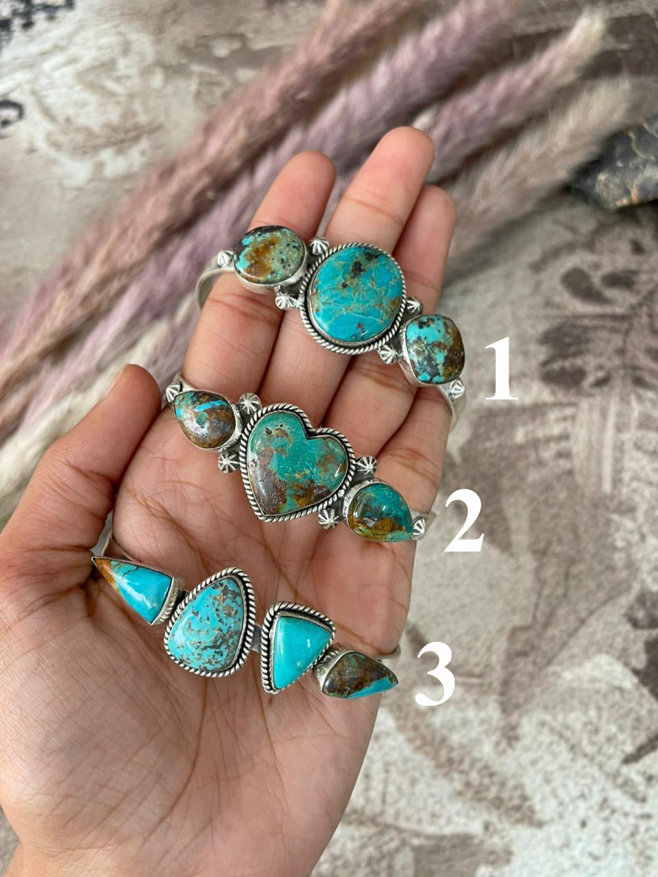 Handmade Sterling Silver Manassa Turquoise Collection: Cuff Bracelet "Signed Nizhoni"