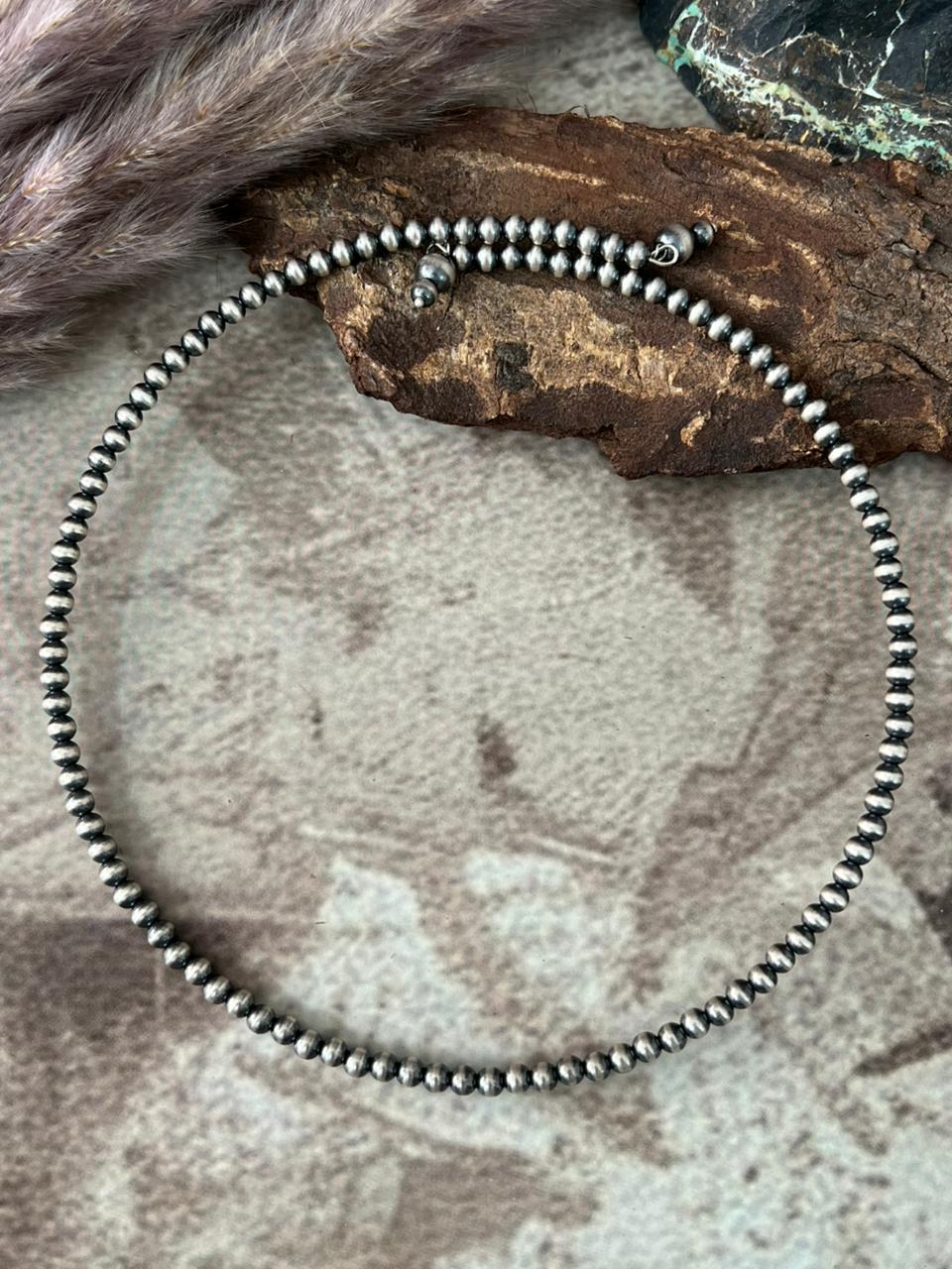 Handmade Sterling Silver Beaded Necklace