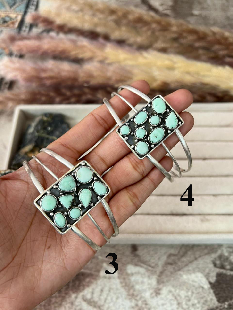 Handmade Sterling Silver Paloma Turquoise Cuff Bracelet "Signed Nizhoni"