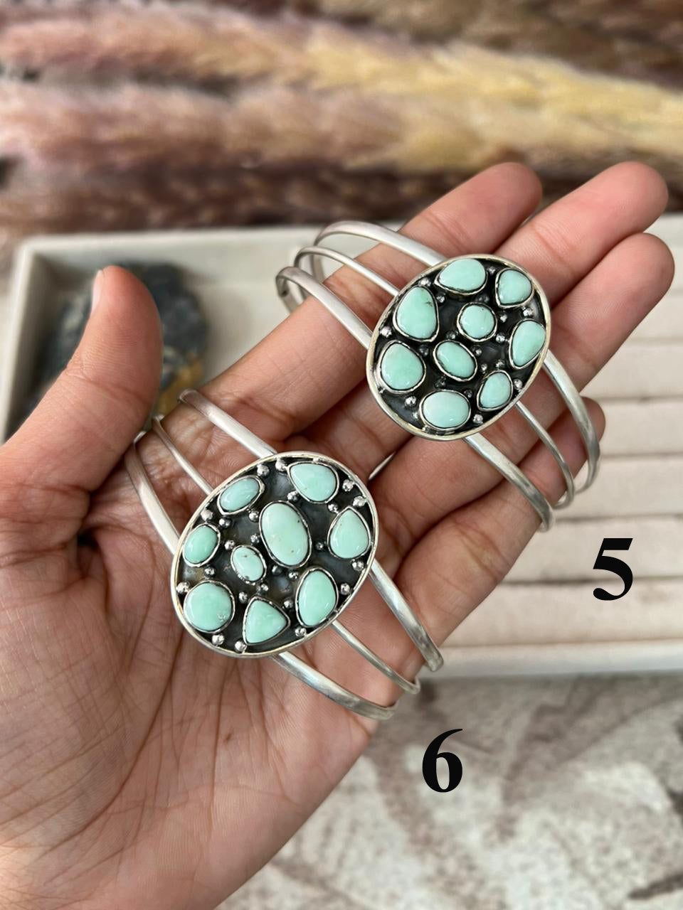 Handmade Sterling Silver Paloma Turquoise Cuff Bracelet "Signed Nizhoni"