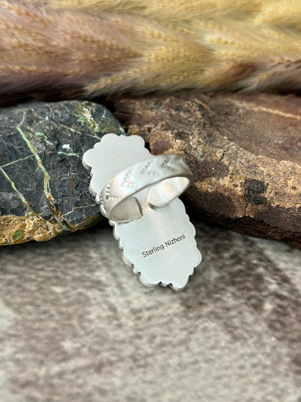 Handmade Sterling Silver Cotton Candy Adjustable Ring "Signed Nizhoni"