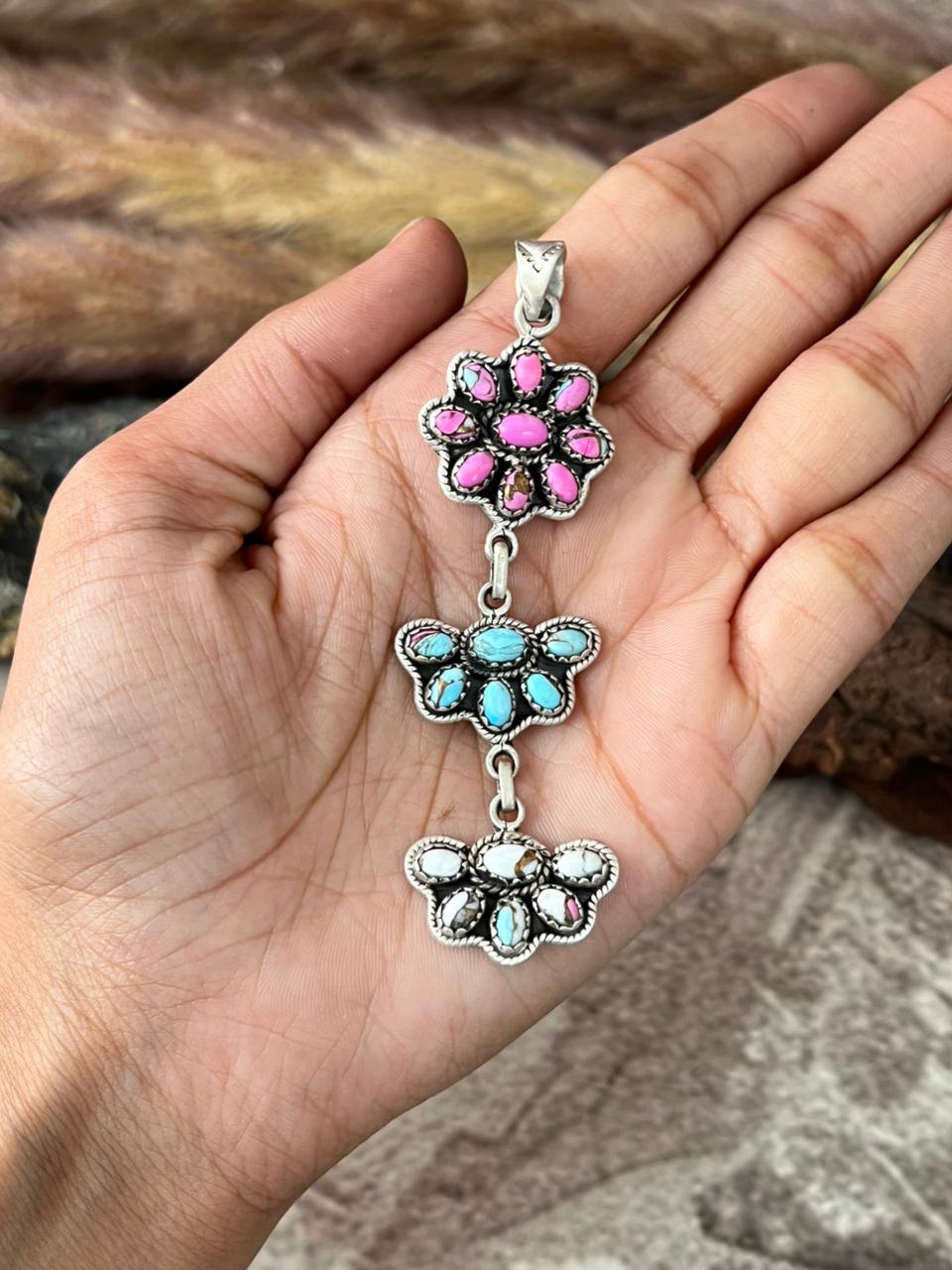 Handmade Sterling Silver Cotton Candy Pendant "Signed Nizhoni"
