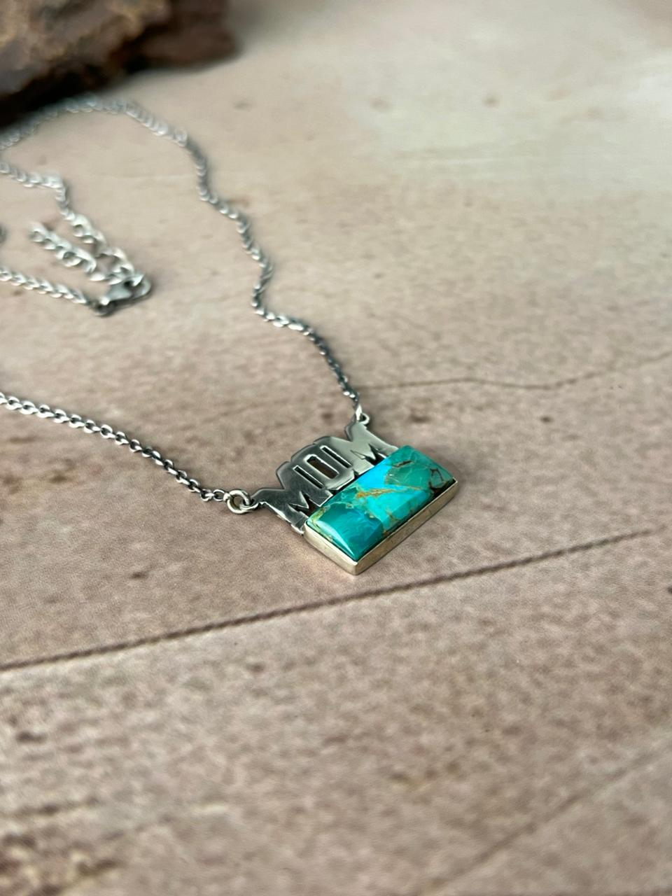 Handmade Sterling Silver Mama Collection: Kingman Turquoise Necklace