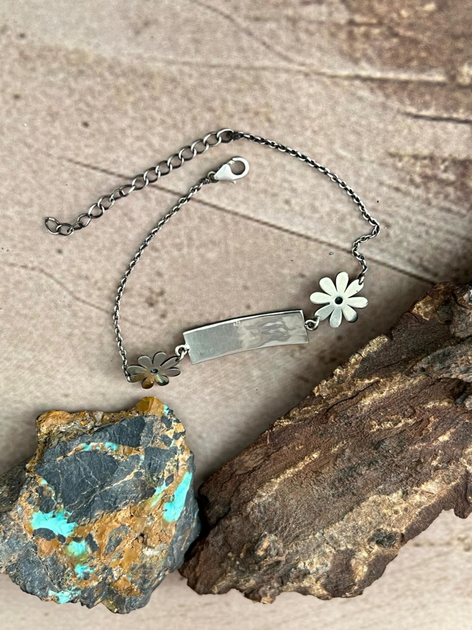 Handmade Sterling Silver Mama Collection: Kingman Turquoise Bracelet