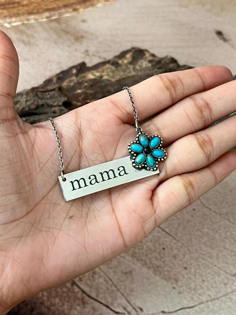 Handmade Sterling Silver Mama Collection: Kingman Turquoise Necklace