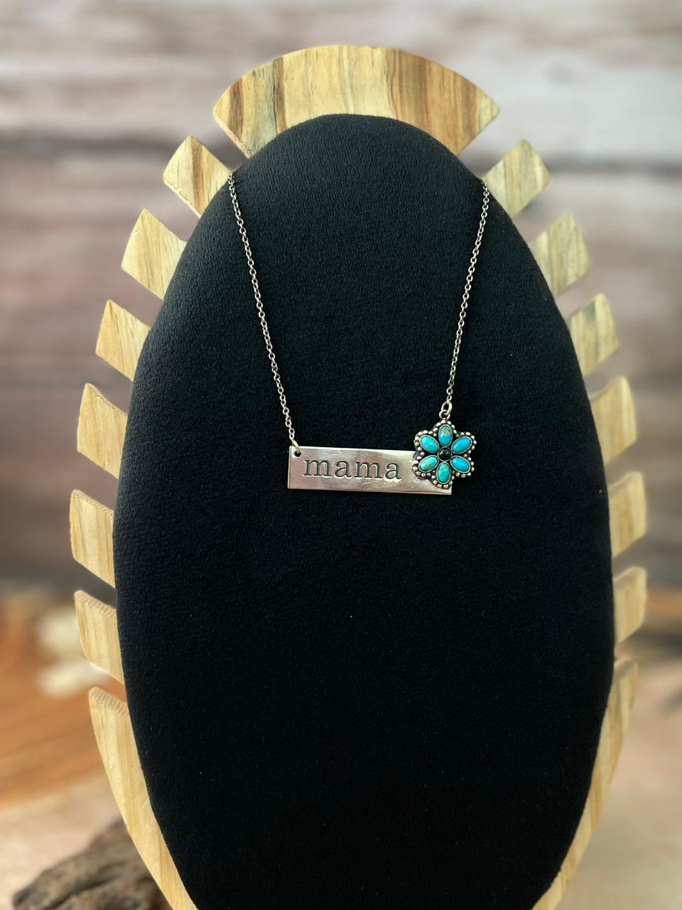 Handmade Sterling Silver Mama Collection: Kingman Turquoise Necklace
