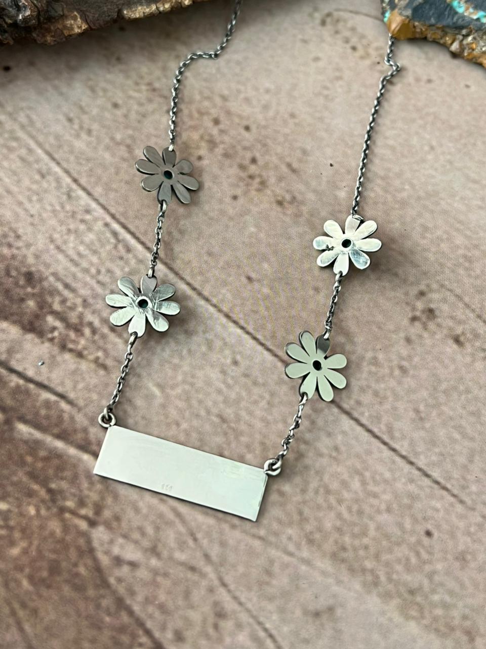 Handmade Sterling Silver Mama Collection: Kingman Turquoise Necklace