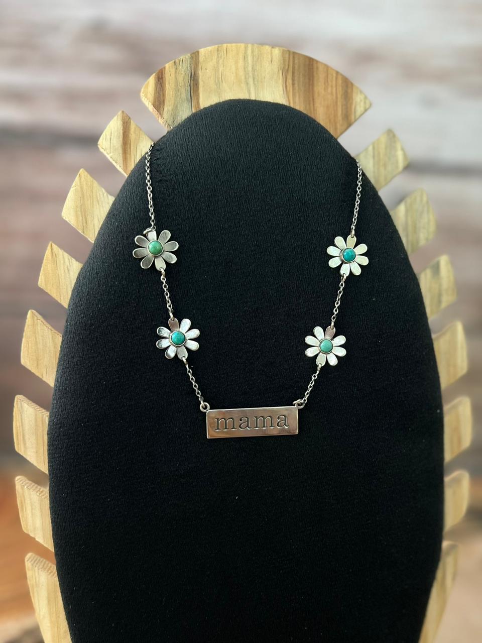 Handmade Sterling Silver Mama Collection: Kingman Turquoise Necklace