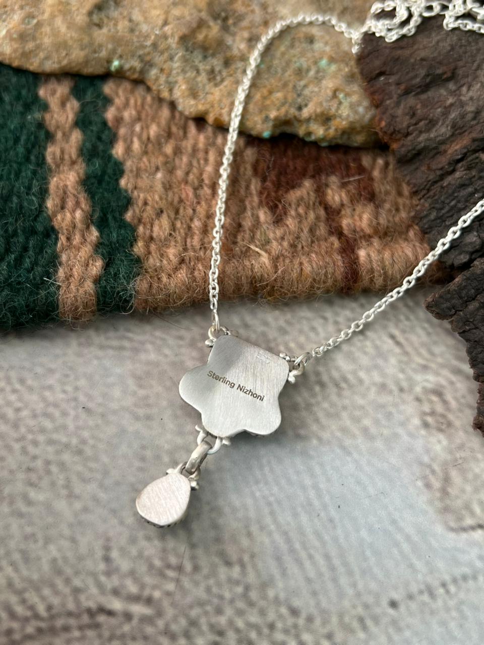 Handmade Sterling Silver Wildhorse Magnesite Necklace "Signed Nizhoni"