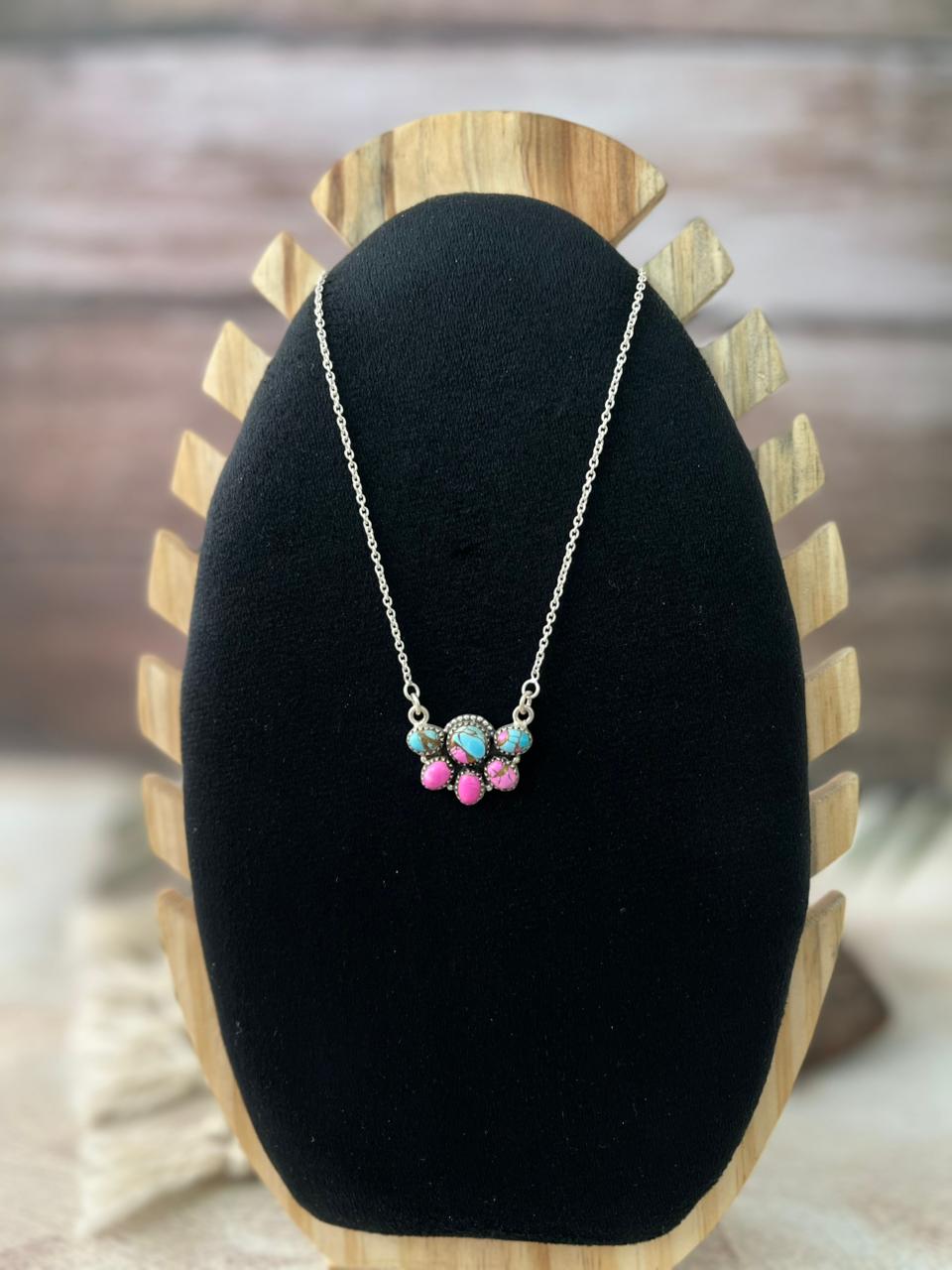 Handmade Sterling Silver Cotton Candy Necklace "Signed Nizhoni"