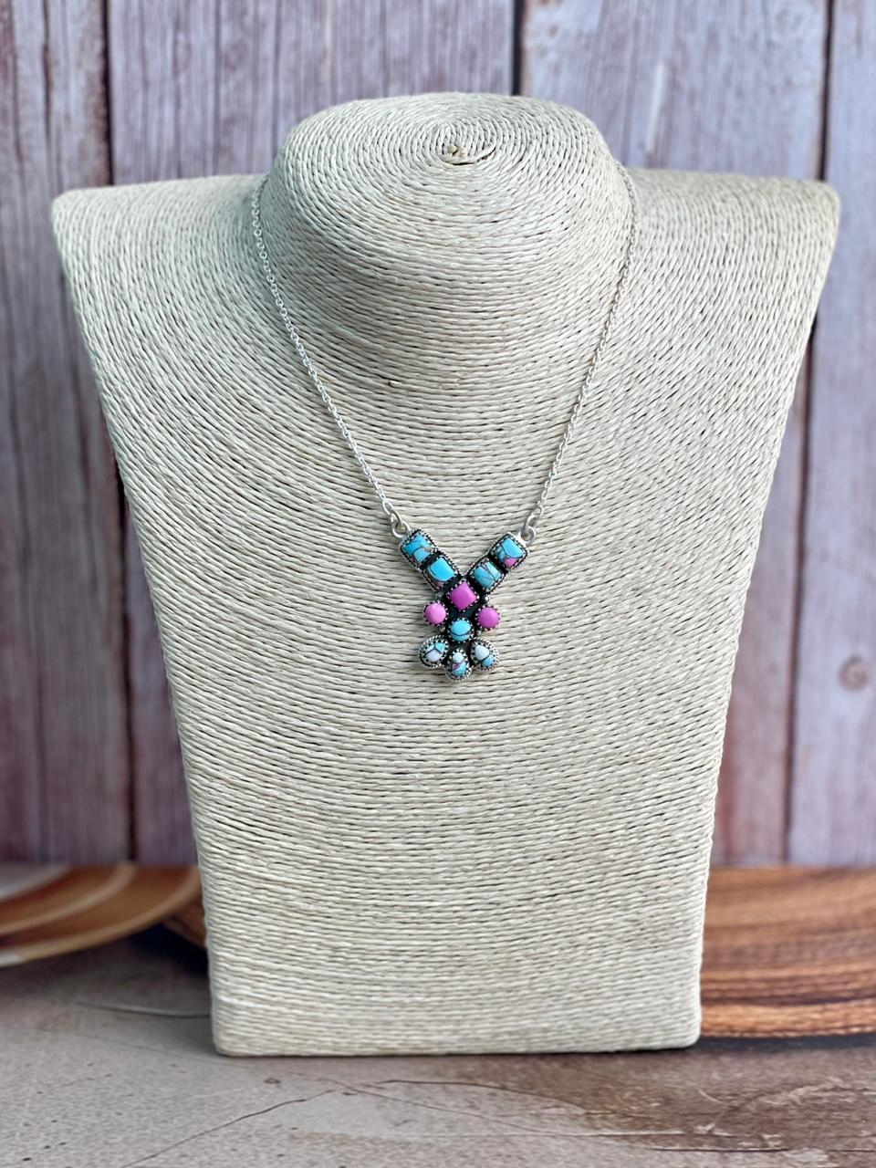 Handmade Sterling Silver Cotton Candy Necklace "Signed Nizhoni"