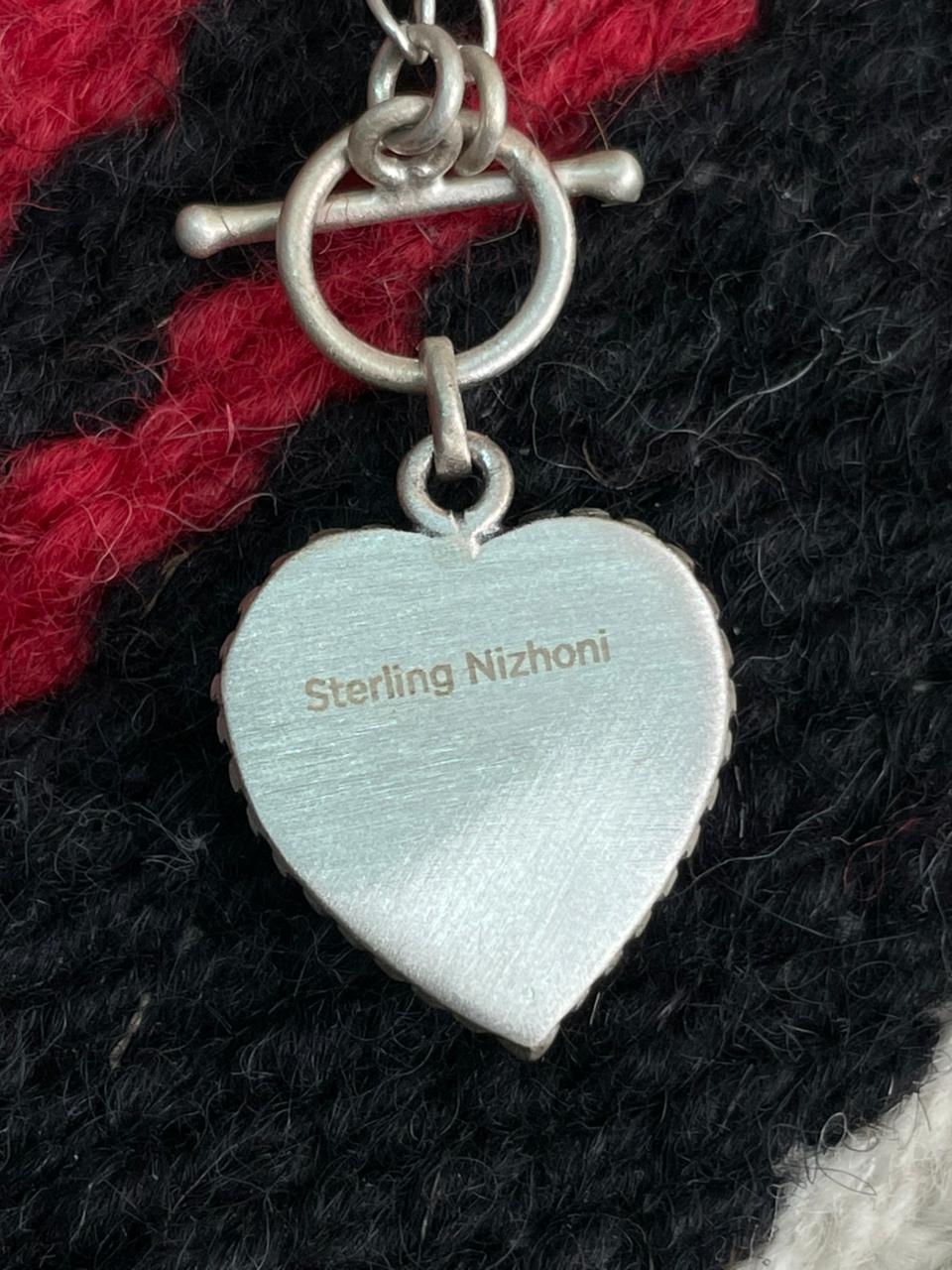 Handmade Sterling Silver Kingman Turquoise Necklace "Signed Nizhoni"