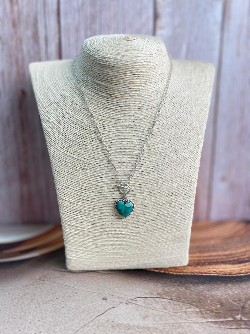 Handmade Sterling Silver Kingman Turquoise Necklace "Signed Nizhoni"